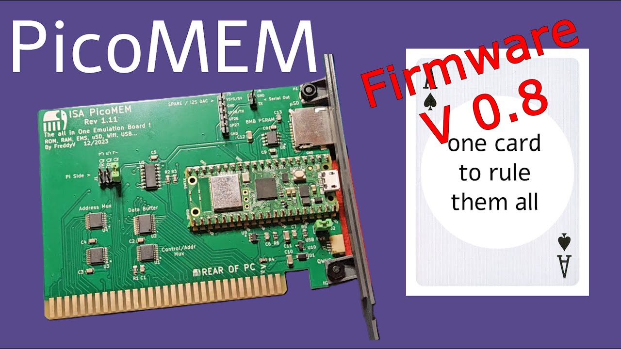 PicoMEM V0.8 - 1 TB SD-cards and USB-disks in DOS 3.1+++