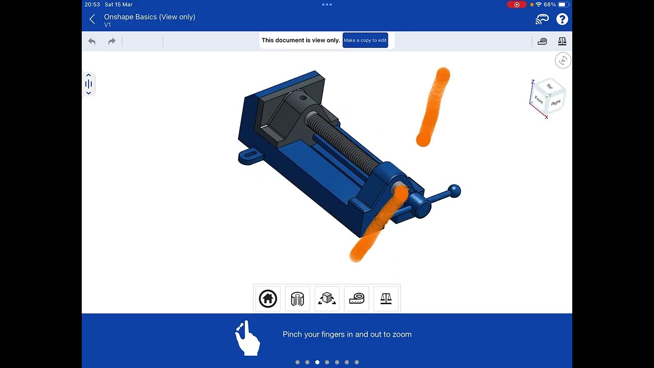 Onshape iPad Tutorial 1 (Changing View + iPad Finger Gestures)