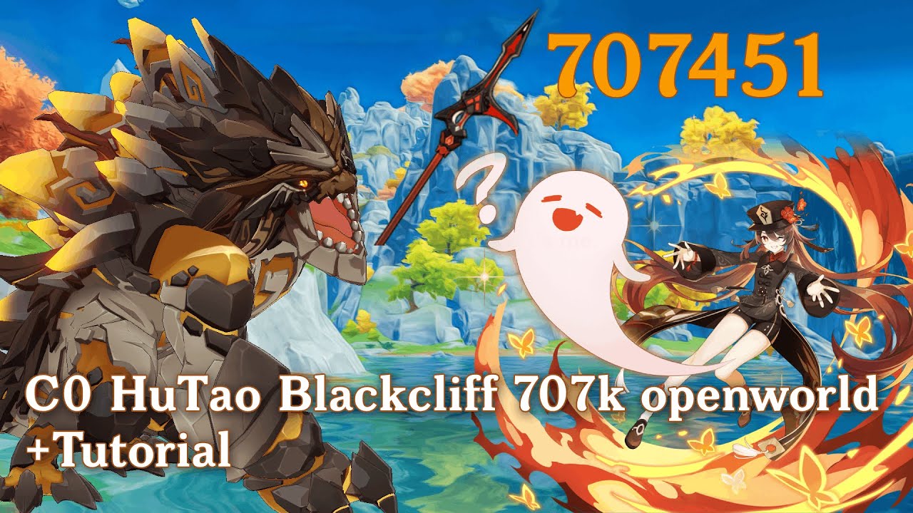 707K Burst C0 R1 Blackcliff HuTao | OpenWorld Damage | +Tutorial | Genshin Impact!