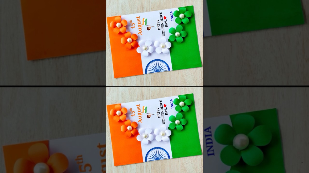 Beautiful independence day Card making ideas // handmade independence day greeting card #shorts