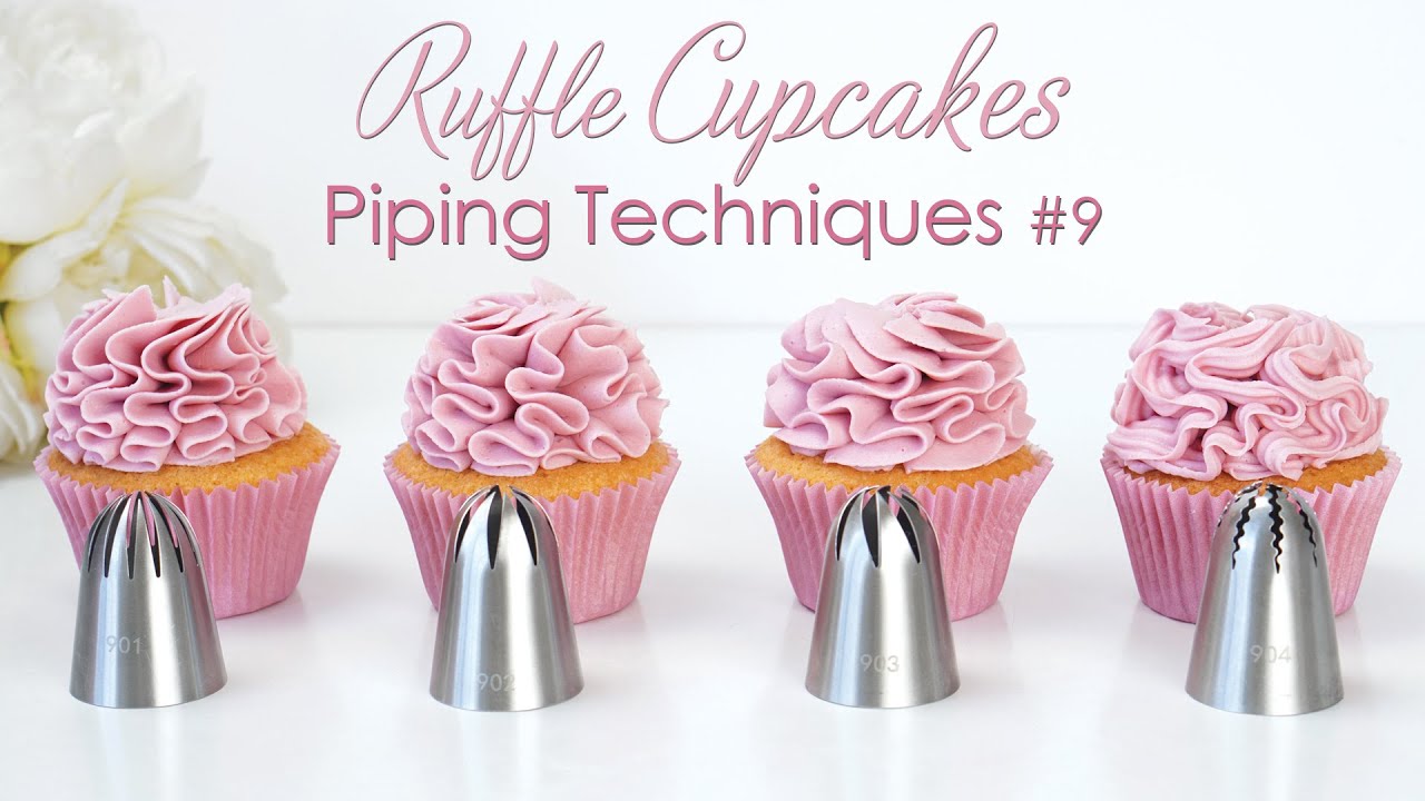 Ruffle Cupcake Piping Techniques Tutorial #9 - Buttercream Frosting Piping Tips