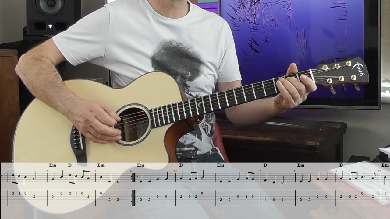 LCM Grade 1 acoustic guitar: The Raggle Taggle Gypsy with tab and rhythm guitar backing