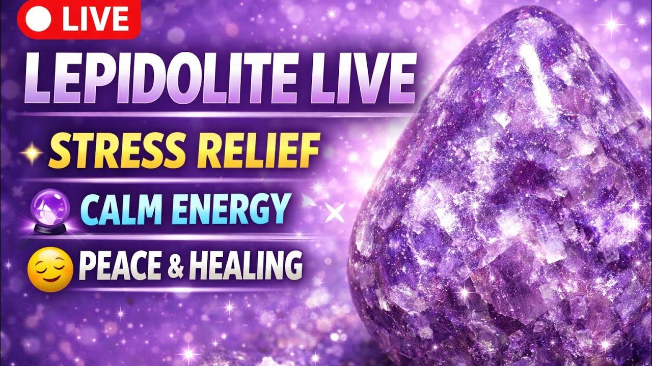 LIVE Lepidolite Crystal 💜Natural Stress Relief & Emotional Healing