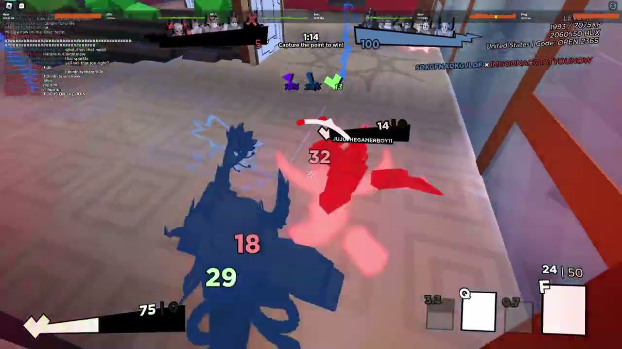 Winning a 1v2 against a Sword and Katana (A Vine Staff Clip)