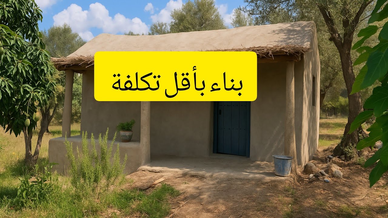 تكلفة بناء منزل 🏡 طبيعي بلمسة تقليدية 40 متر بيت طيني في أحضان الطبيعة بمواد محلية بأقل التكاليف