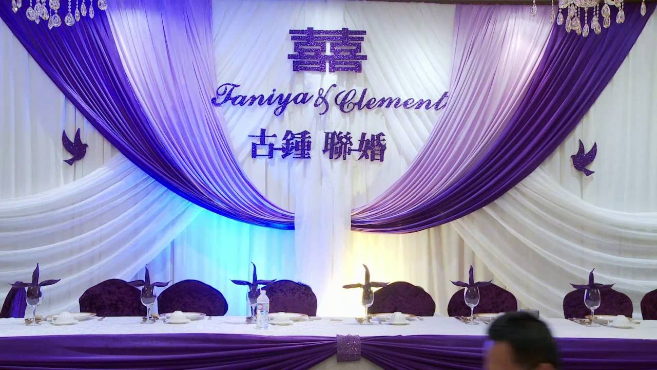紫京盛宴婚宴背景布置 | Crown Prince Fine Dining and Banquet Hall | Set Up Chinese Wedding Backdrop