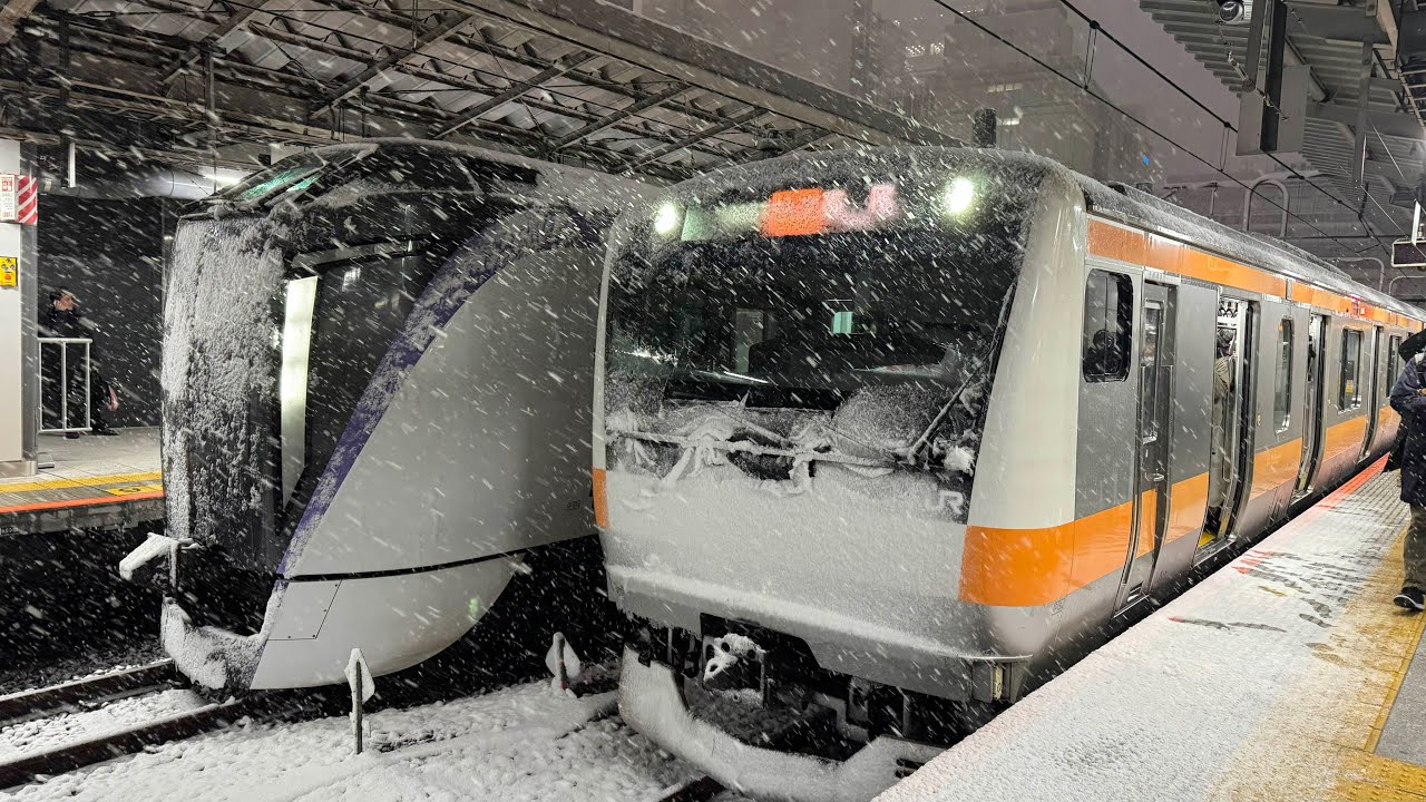 【2024年】大雪の東京を走行する中央線