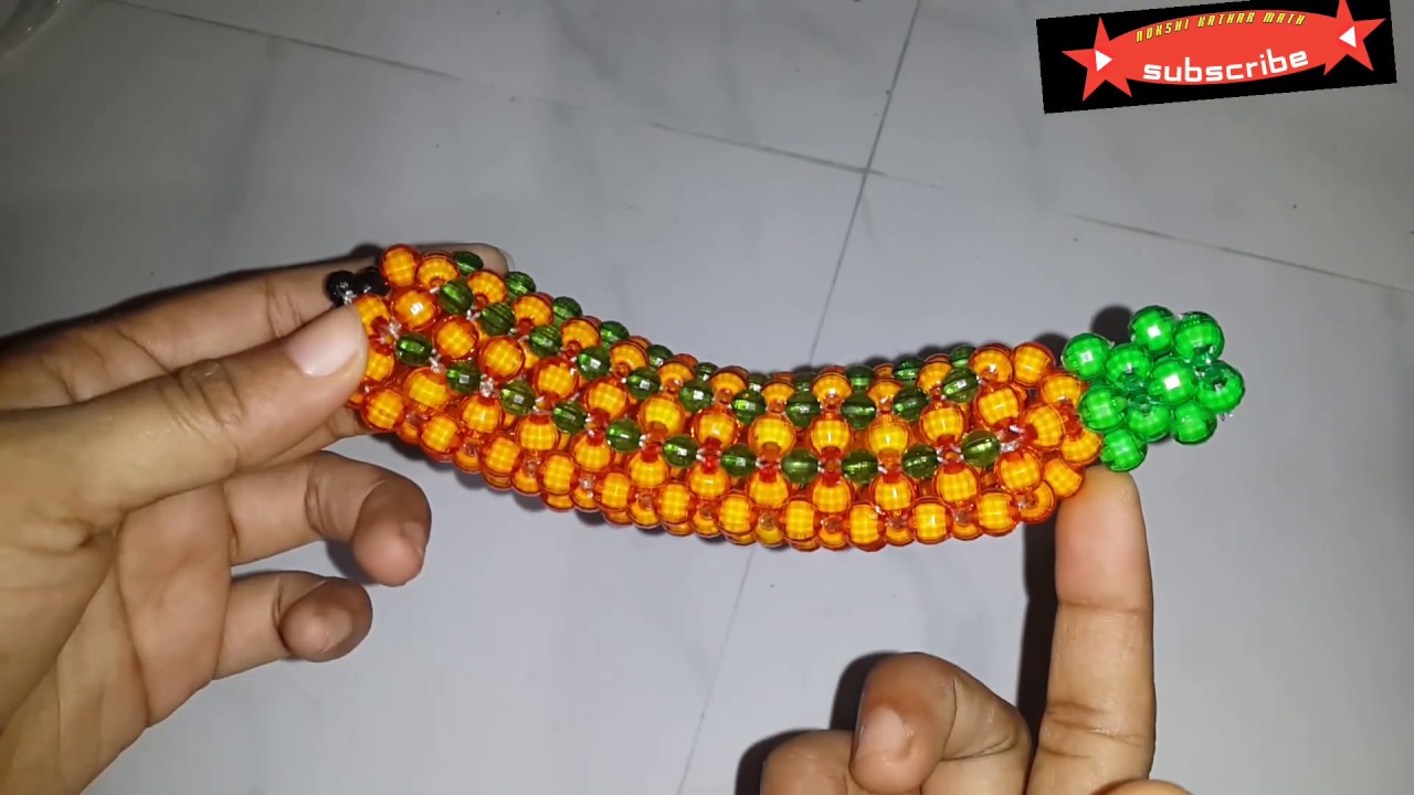 পুতির কলা /how to make beaded banana