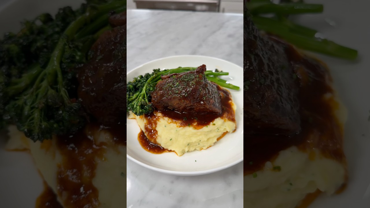 Braised Short Ribs (Recipe in the description!) #coooking #recipe #food #foodshorts #shorts