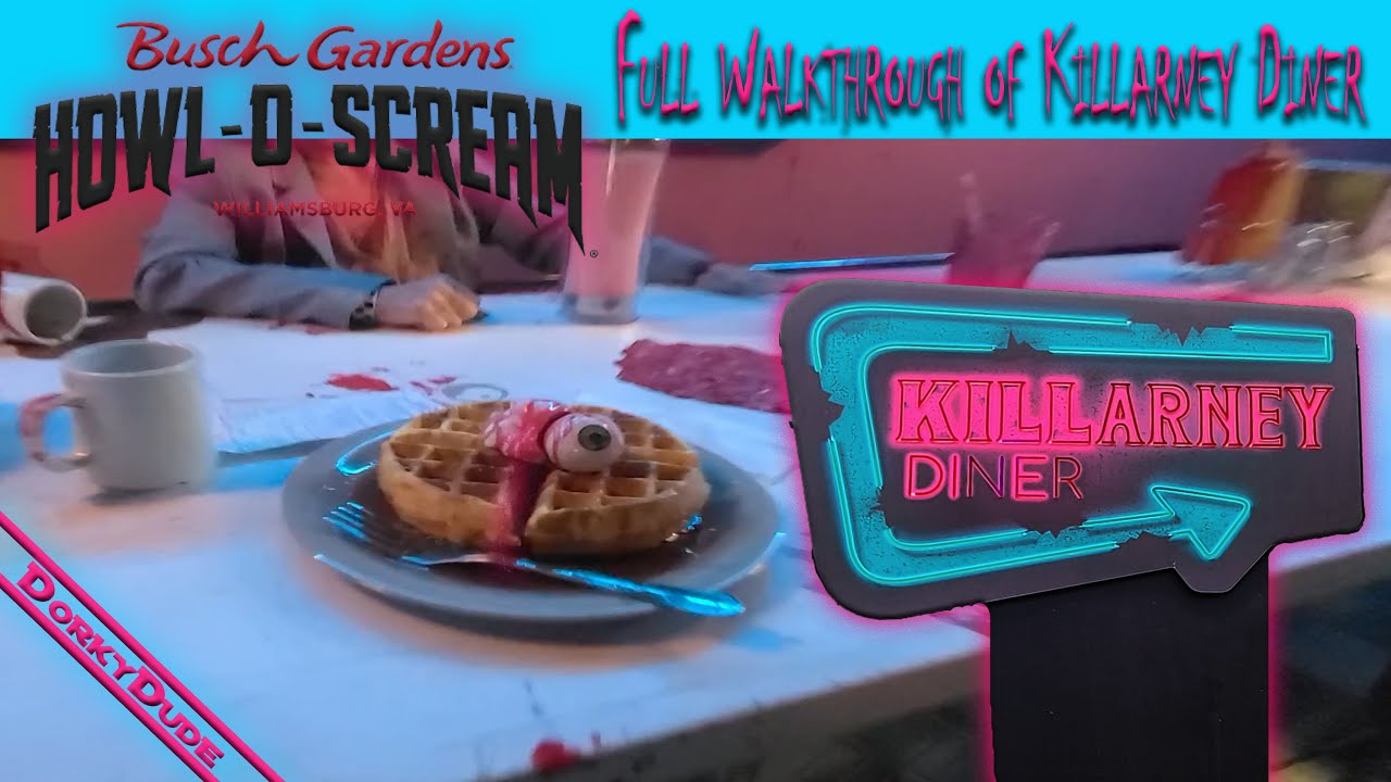 KILLarney Diner - haunted house walkthrough at Busch Gardens Howl-O-Scream 2021