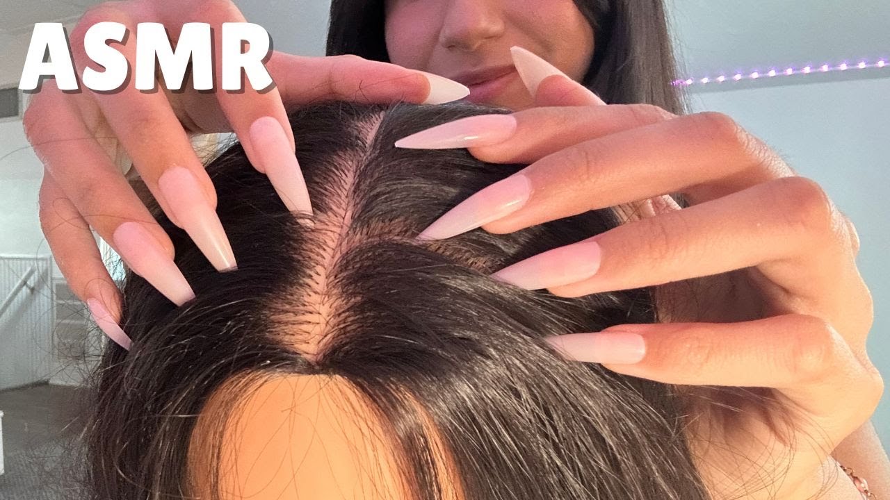 ASMR SCALP SCRATCHING WITH LONG NAILS FOR DEEP SLEEP