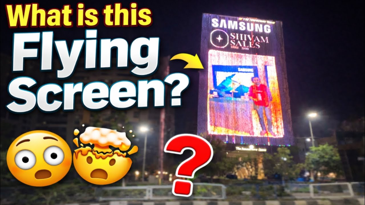Is This Screen Real or Magic? 😳 flying screen in surat what a invention 😱#surat 