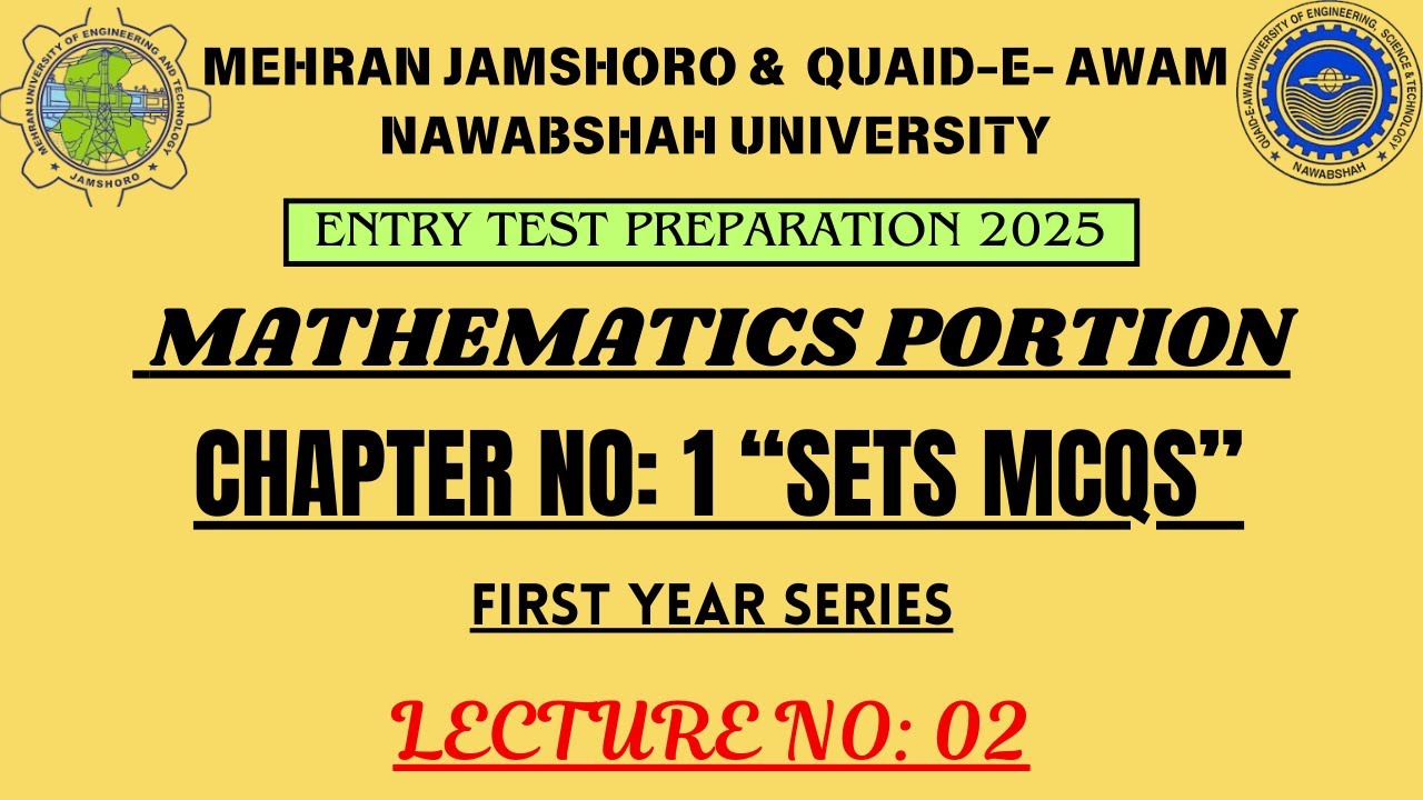 MUET & QUEST Entry Test Preparation Lecture No: 01 || Mathematics Portion ||Chap 1 
