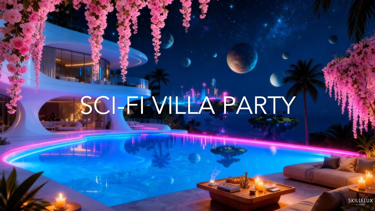 Futuristic Sci-Fi House Music, Jazzy Funk Ibiza Grooves in an Intergalactic Luxury Poolside Universe