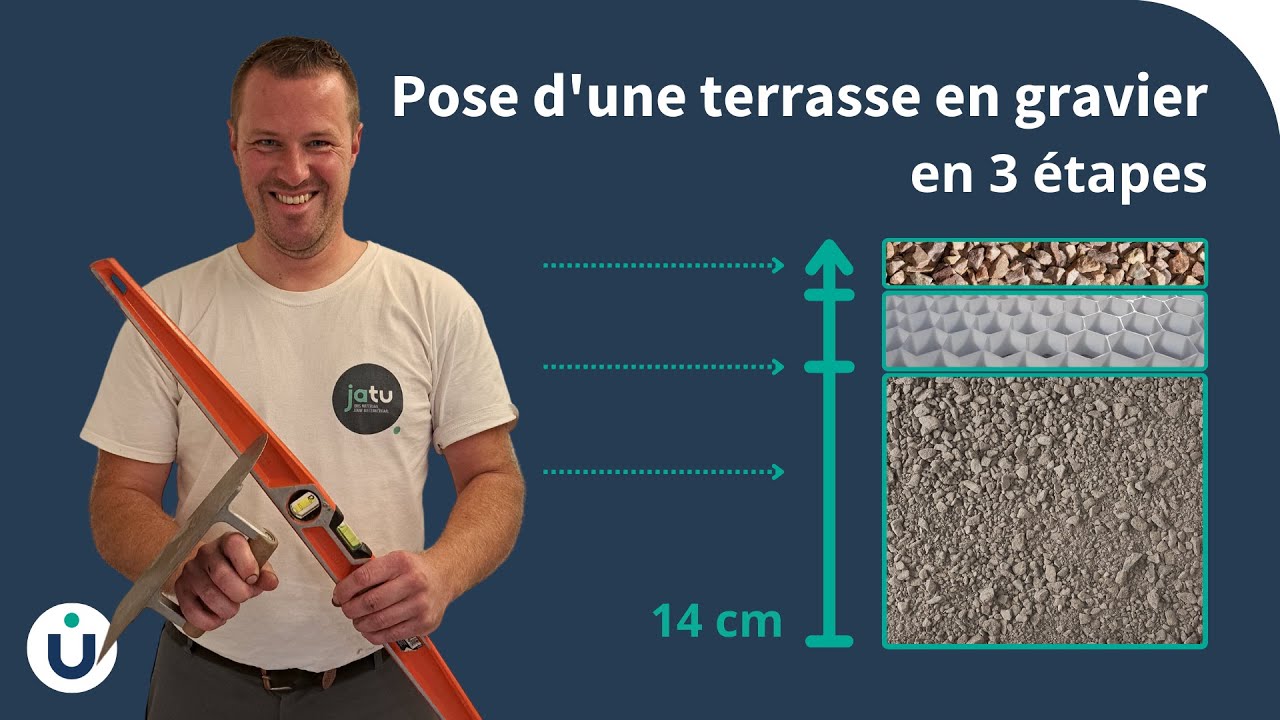 Terrasse perméable en gravier décoratif