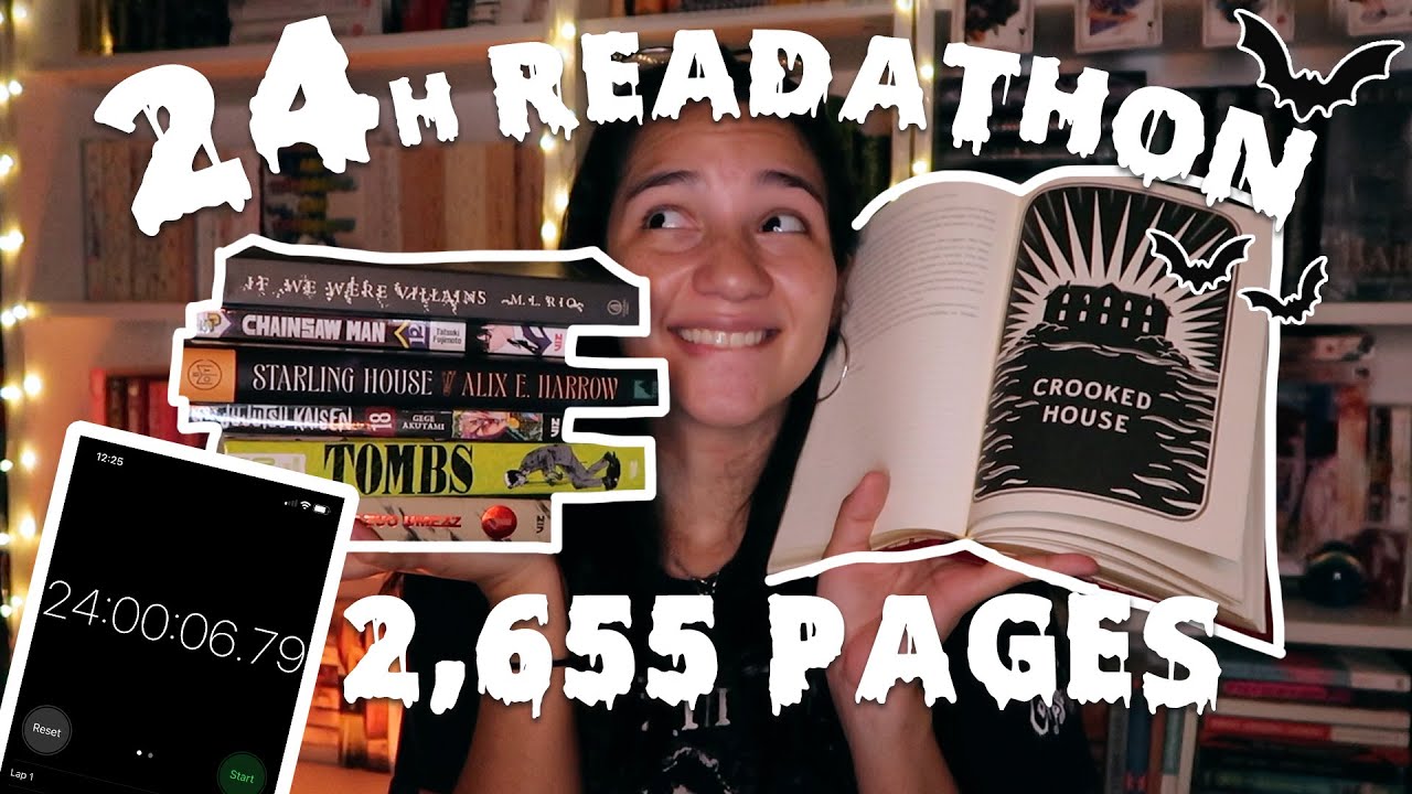 24 HOUR SPOOKY READATHON | reading horror, thriller & dark academia books 🎃👻✨