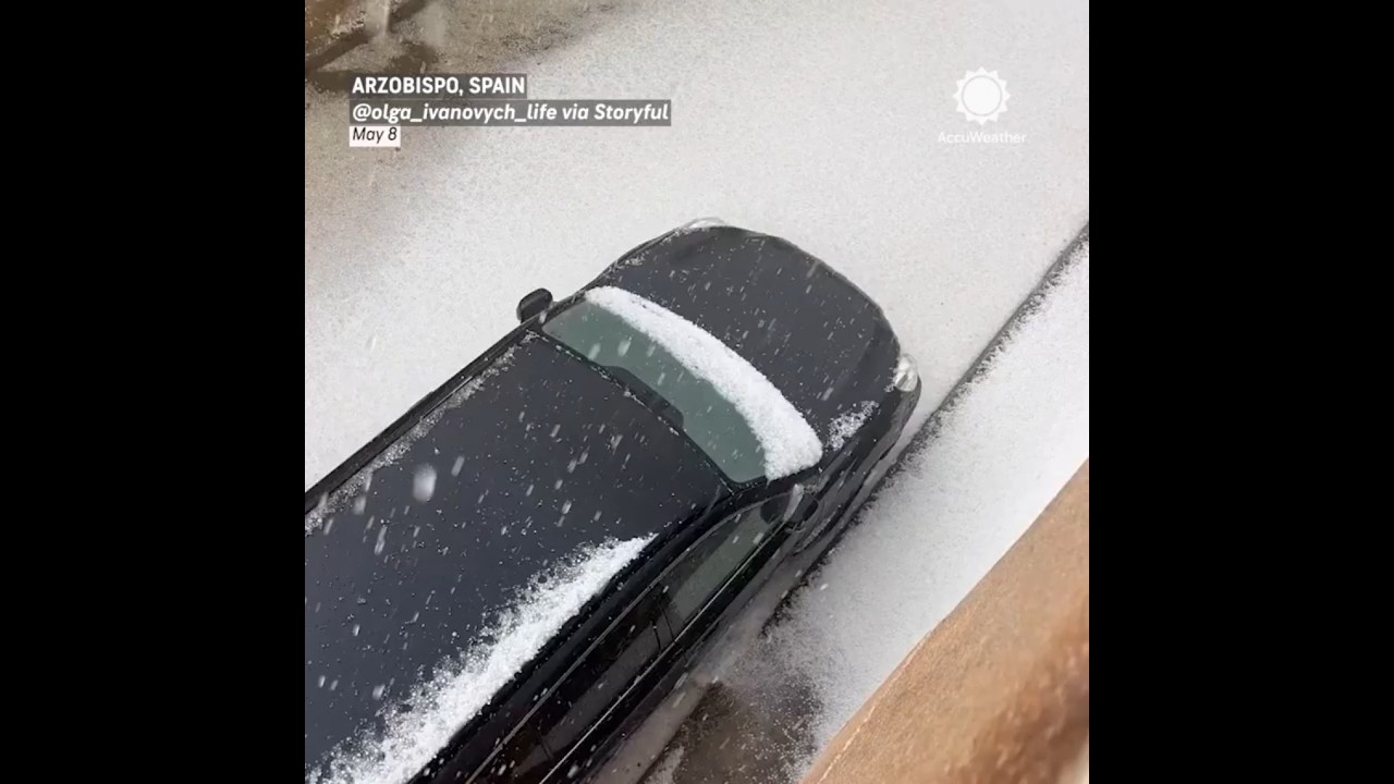 Spain Hailstorm Turns Streets White! ❄️🌧️