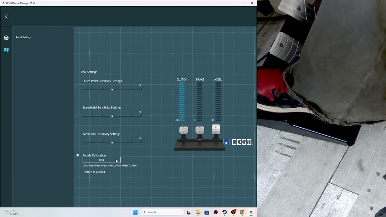 HORI Force Feedback Perform Pedals &ndash; How to Calibrate