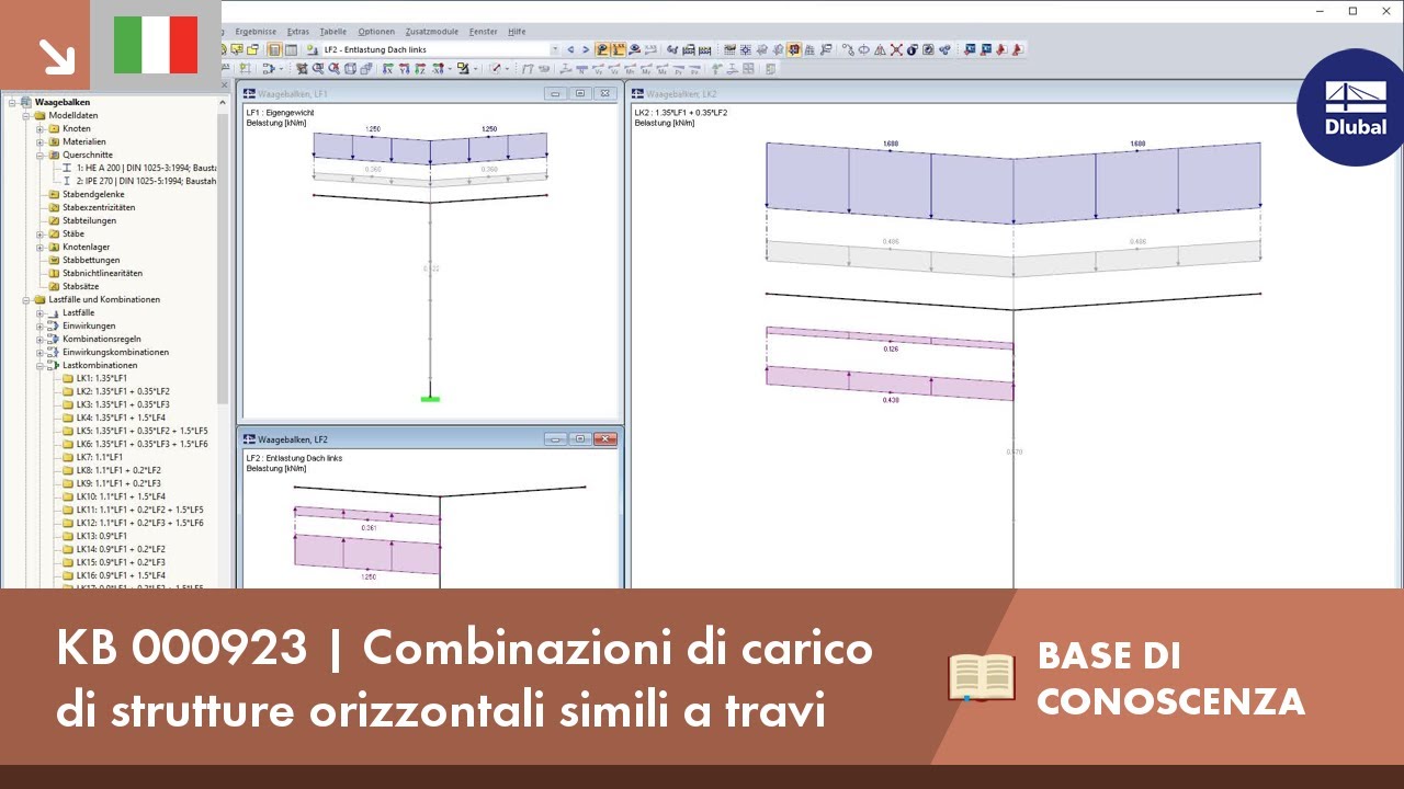 KB 000923 | Combinazioni di carico di strutture orizzontali a forma di trave