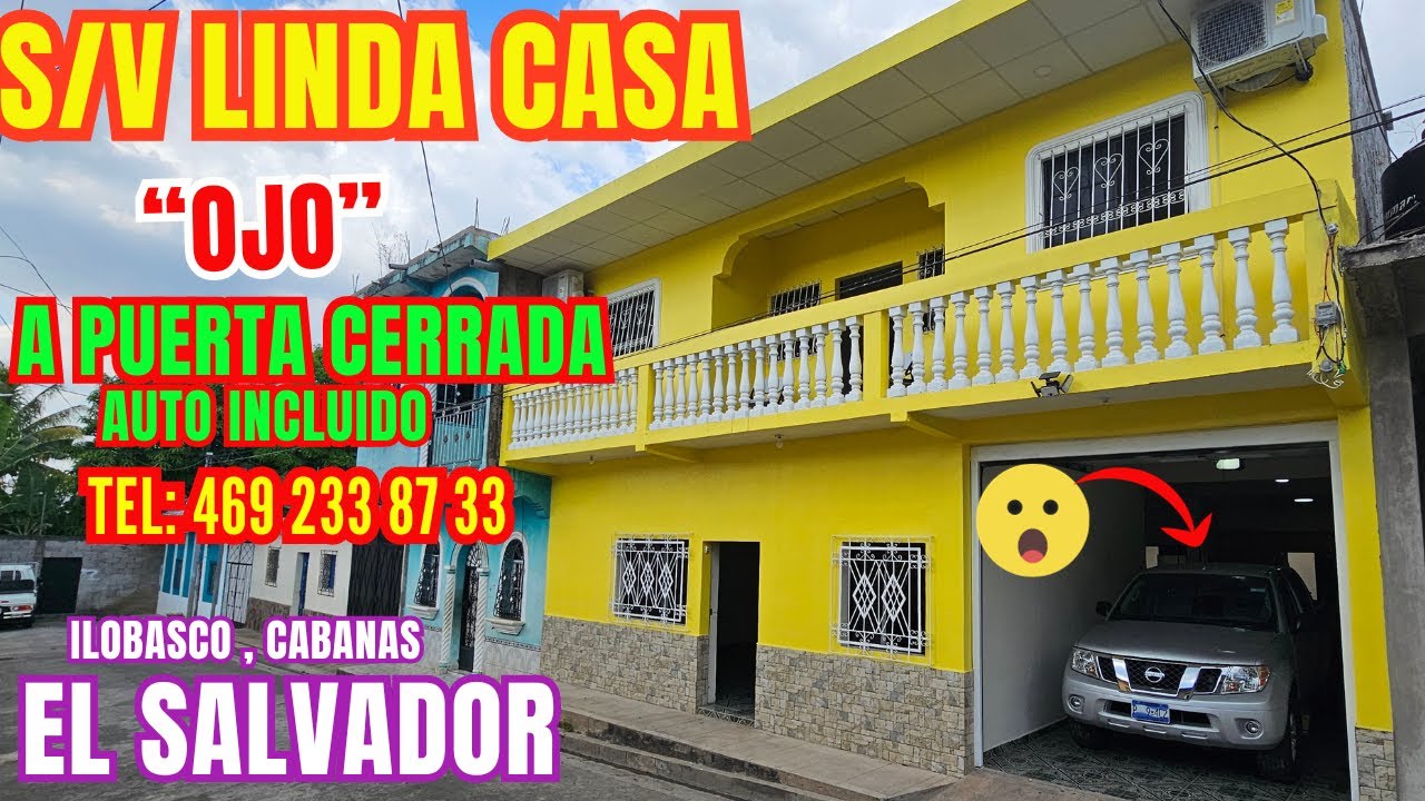 S/V Linda Casa a Puerta Cerrada. $280.00 dolares.  Ilobasco, Cabañas incluye Nissan Frontier