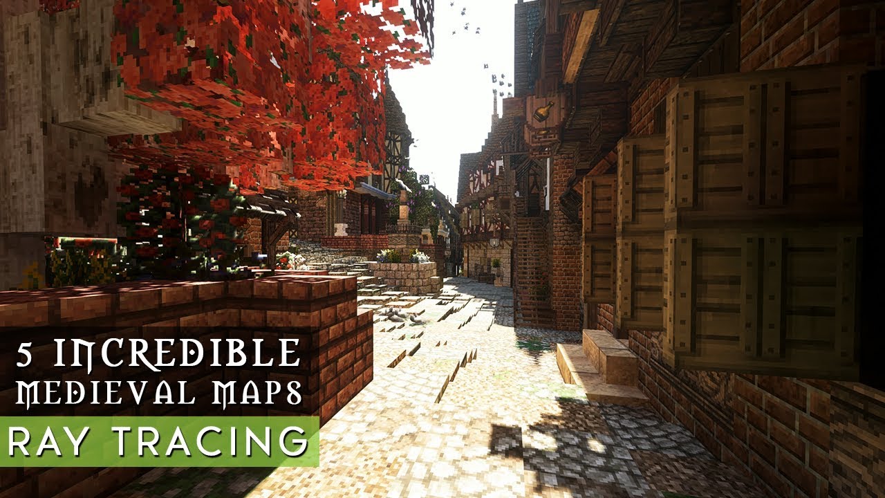 5 Gigantic Medieval Minecraft Maps with Download & Ray Tracing SEUS PTGI E7.1 [4K]