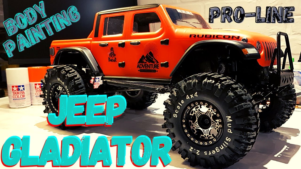 RC JEEP GLADIATOR HOW TO PAINT LEXAN RC PROLINE CLEAR BODY SHELL CUSTOM JEEP RUBICON AXIAL SCX10 II
