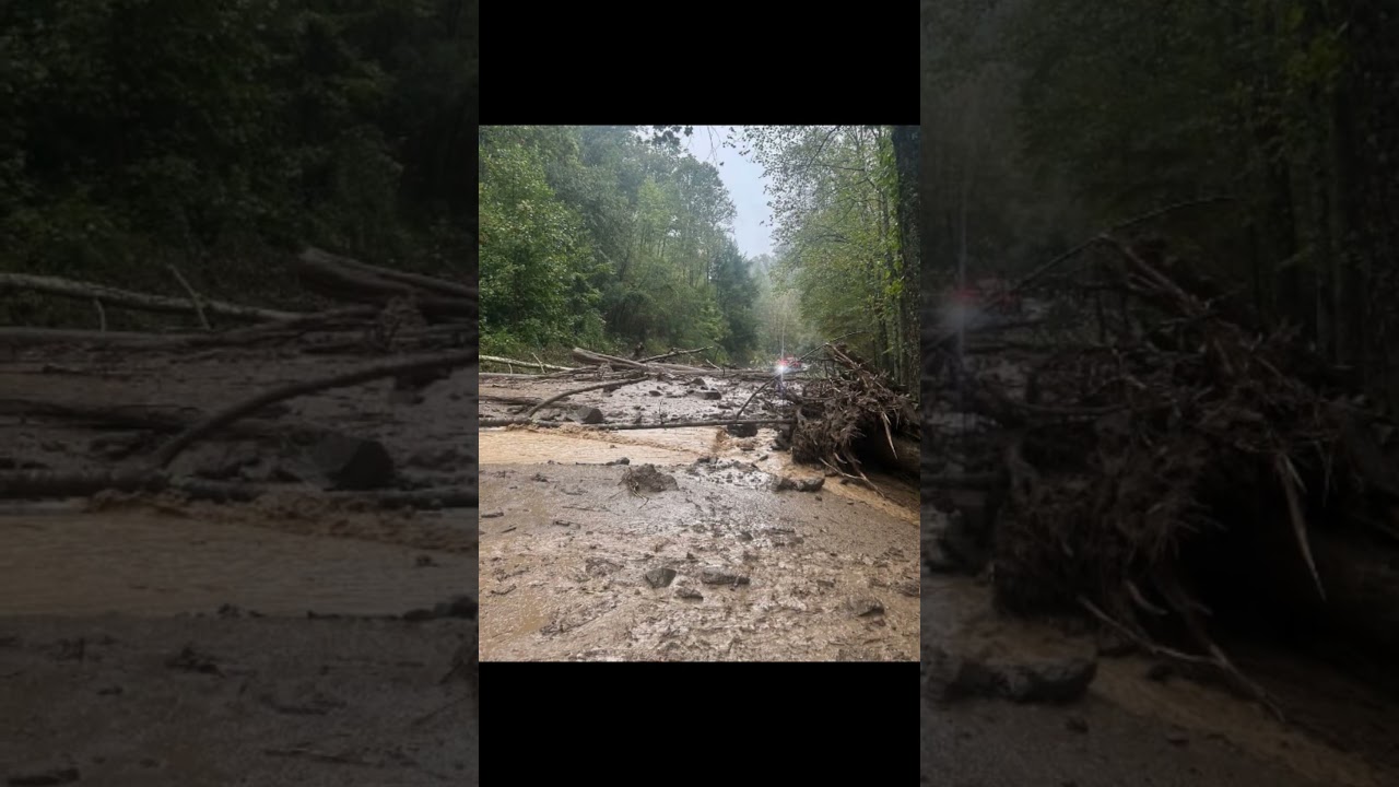 Flooding between Gatlinburg and Pigeon Forge, Tennessee Saturday September 27, 2025#shorts#weather