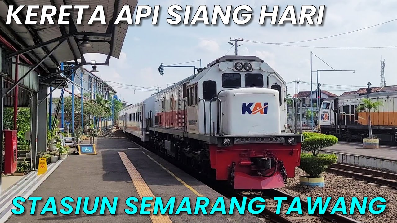 Kumpulan Kereta Api Siang Hari di Stasiun Semarang Tawang | Diiringi Lagu Gambang Semarang
