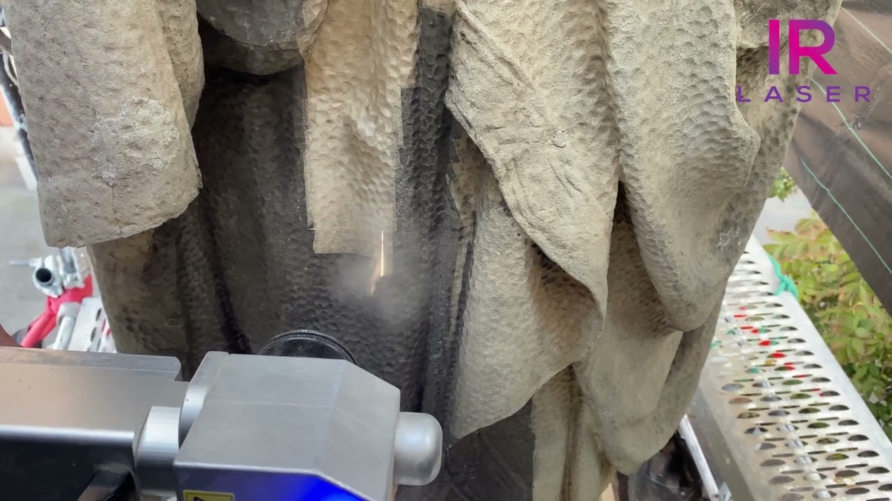 Czyszczenie laserem - rzeźba wapienna || Laser cleaning - limestone sculpture