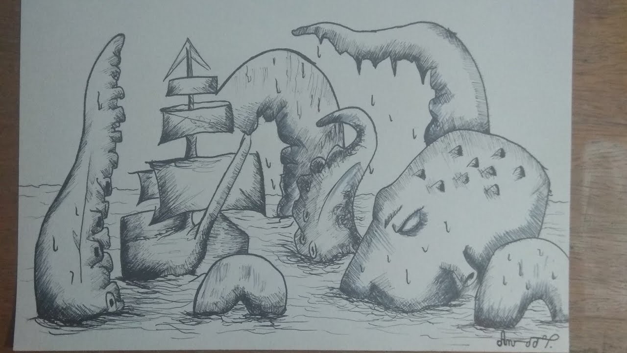 Cómo dibujar al Kraken . How to draw The Kraken