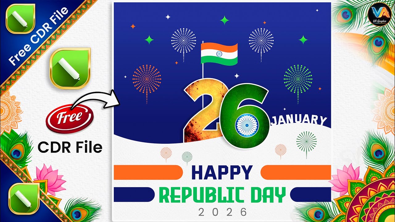 Republic Day 2026 Graphic Design in CorelDRAW | Indian Flag Poster