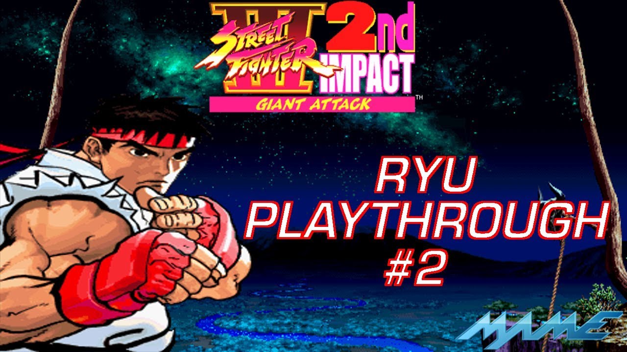 Street Fighter III 2nd Impact: Ryu Playthrough #2 (MAME) (1080p 60fps)