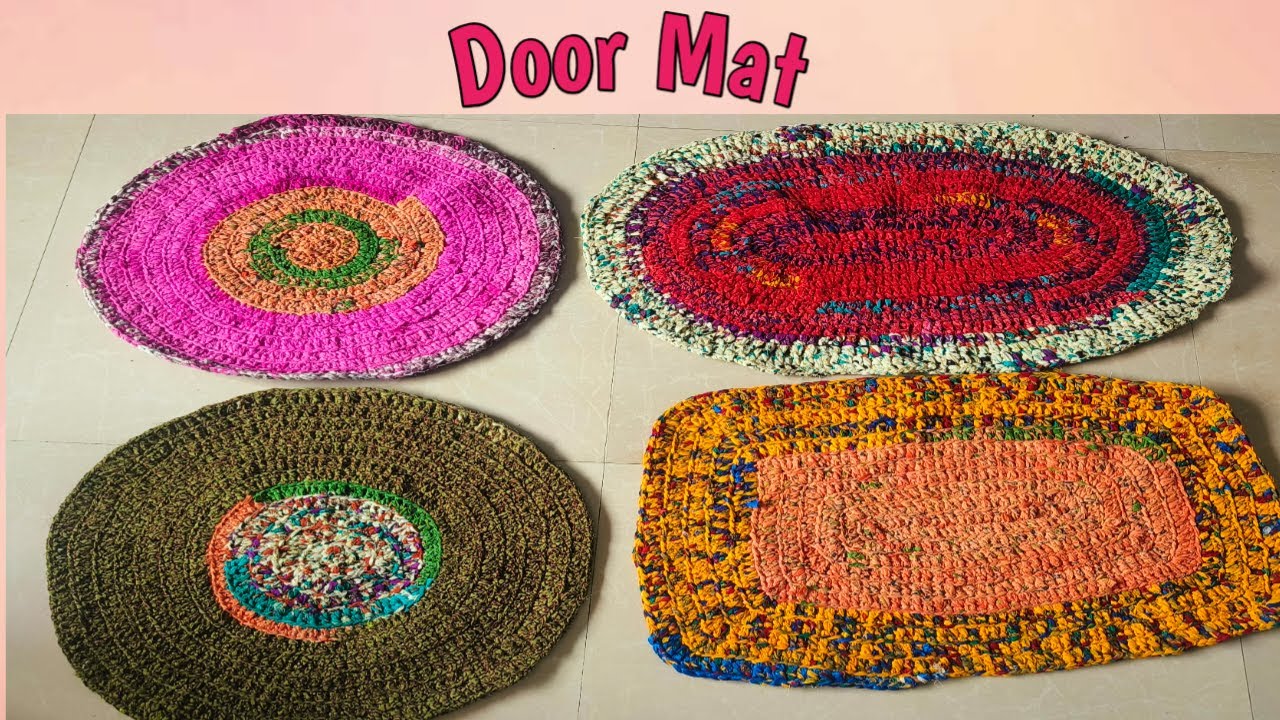 ಹಳೆಯ ಸೀರೆ ಬಳಸಿ ಡೋರ್ ಮ್ಯಾಟ್ ತಯಾರಿಸುವ ವಿಧಾನ Door Mat from Old Saree Round, Oval & Square #homedecor