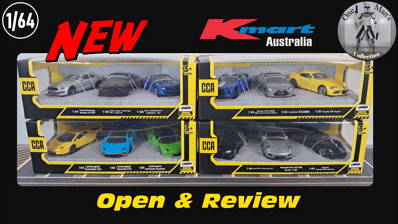CCA 1:64 Scale 3 Car Packs from Kmart Australia - Open & Review