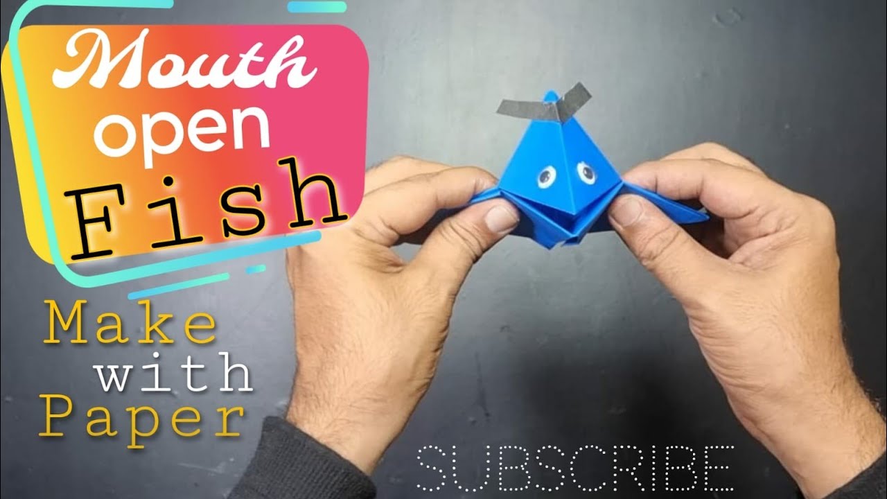 Origami - mouth open fish - fish toy for children with paper