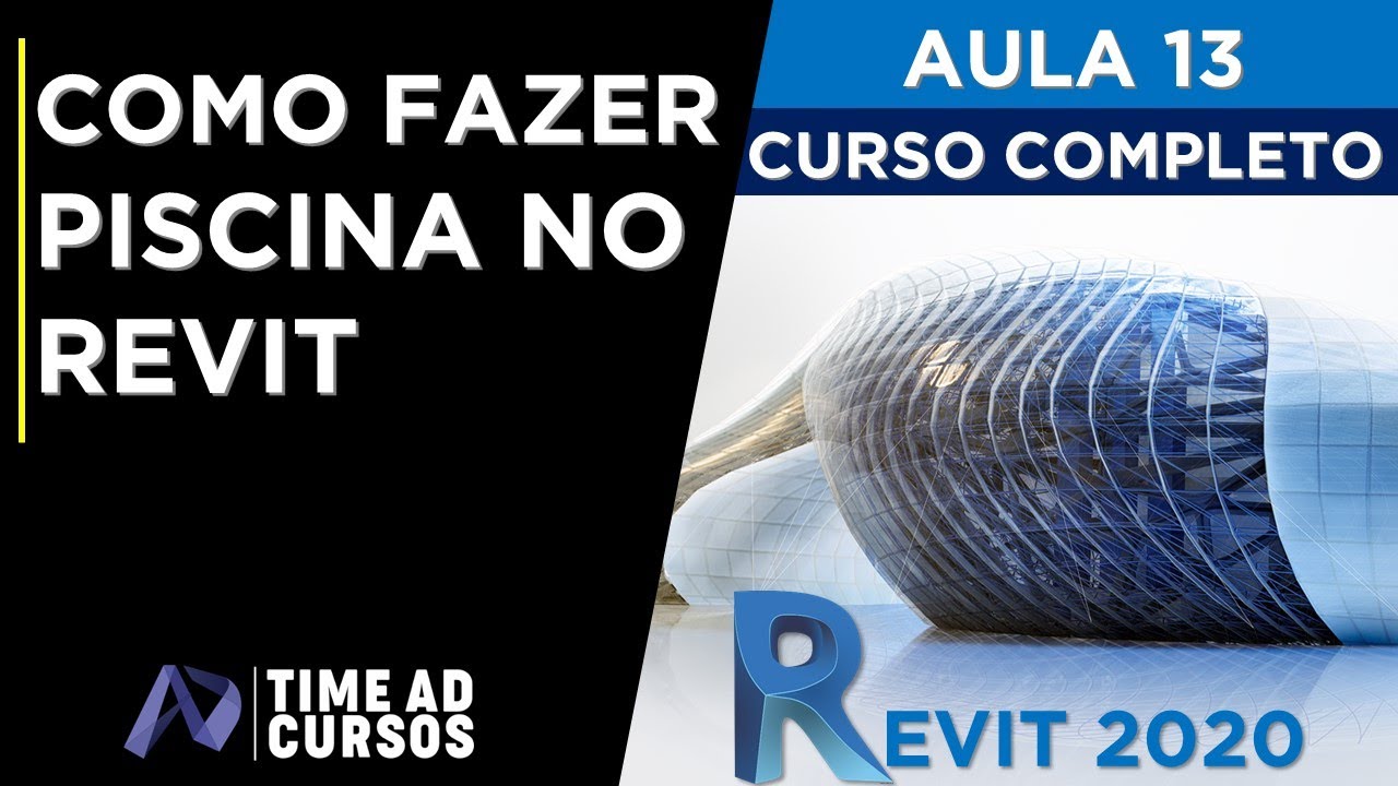Aula 13 | Como fazer piscina no Revit | Com água, borda e degraus | Revit 2020 Curso completo