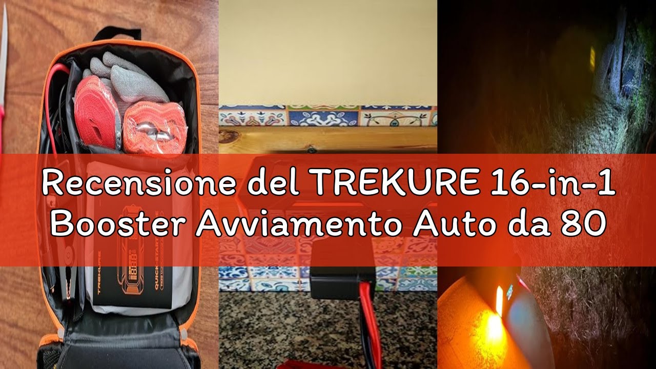Recensione del TREKURE 16-in-1 Booster Avviamento Auto da 8000A e Compressore 160PSI, Avviatore Emer