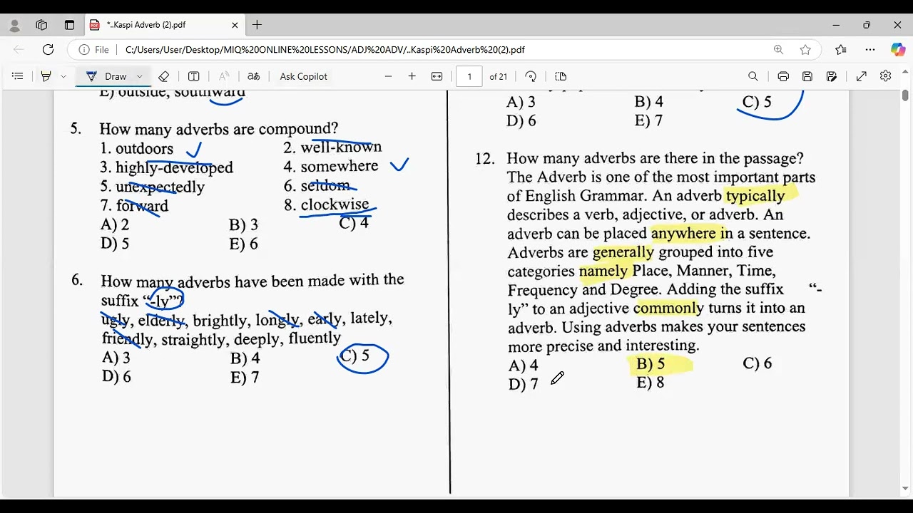 The Adverb Kaspi (1-112)
