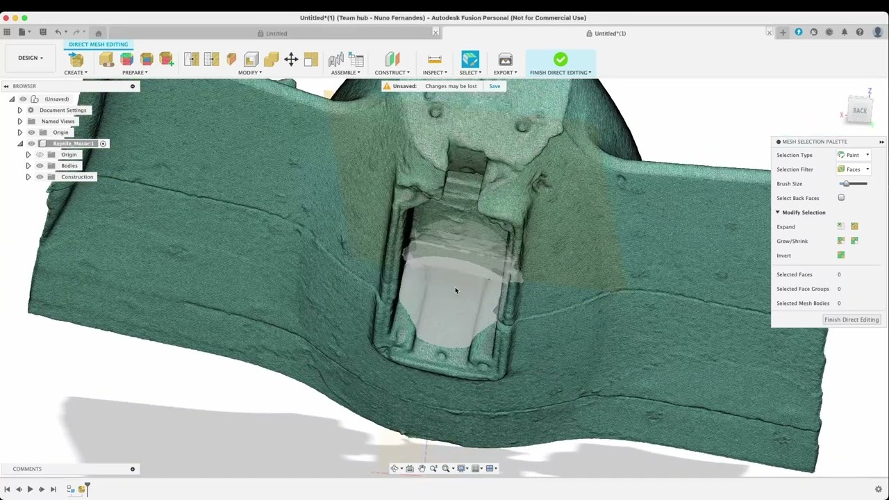 How to orient a scanned mesh on Fusion360
