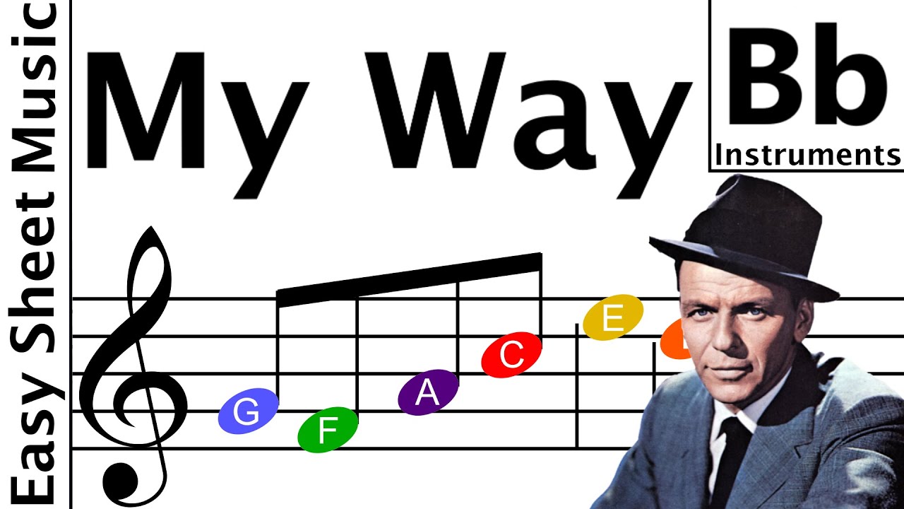My Way - Beginner Sheet Music Bb Instruments with Easy Notes & Letters