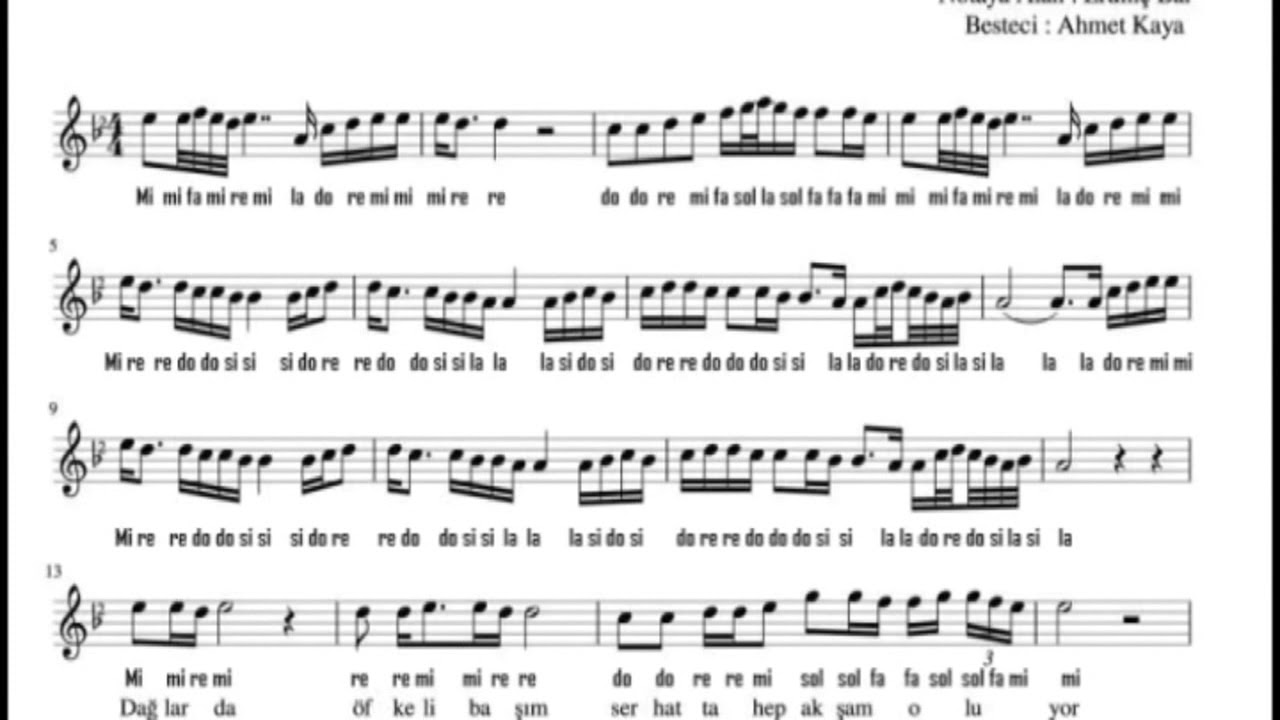 AĞLADIKÇA Nota Solfej