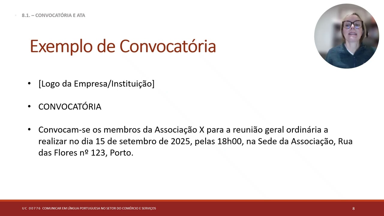 Apresentação 8.1. -   CONVOCATÓRIA E ATA