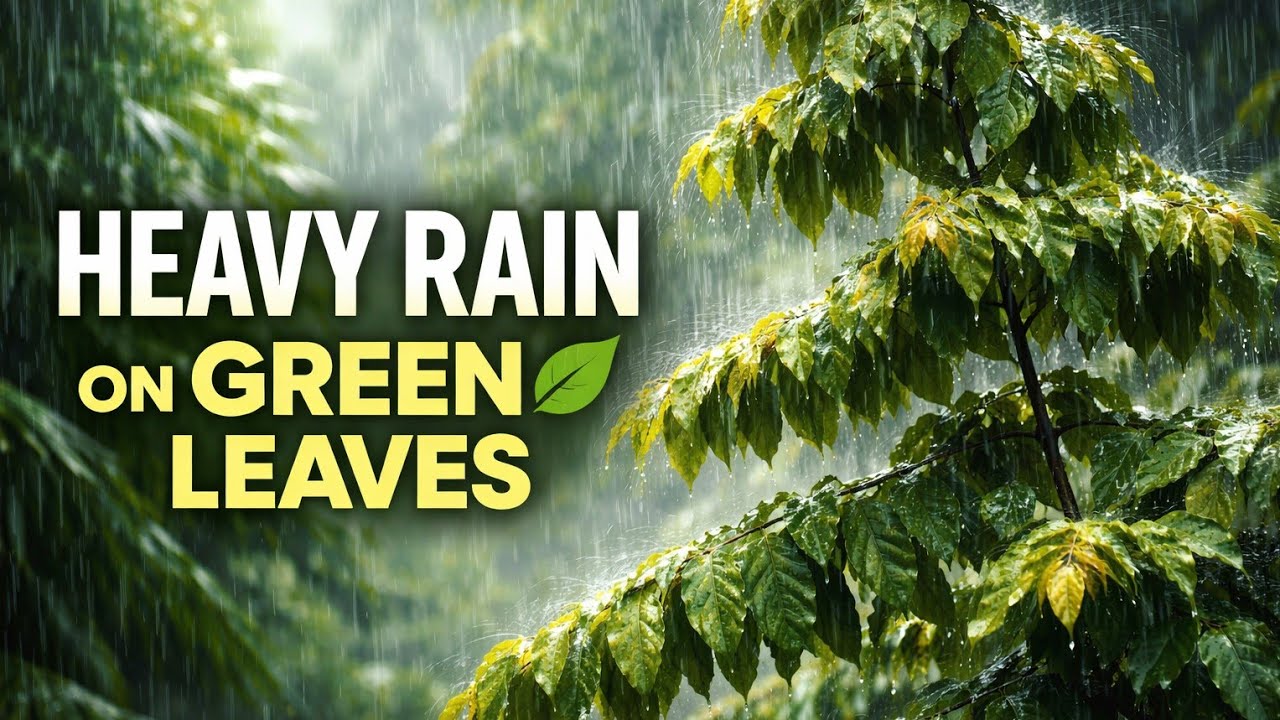 🌧️ Heavy Rain on Lush Green Leaves for Deep Sleep ,Relaxation & Insomnia Relief