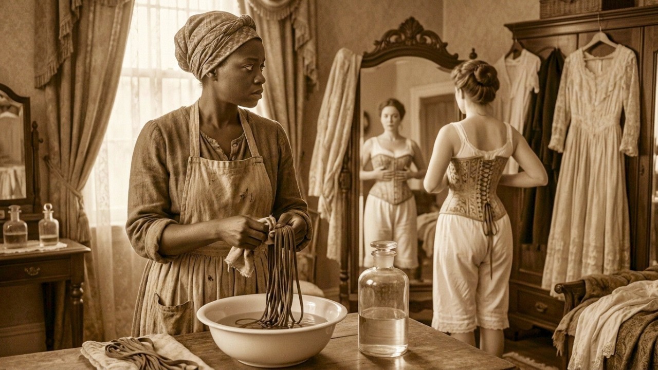 THE SEAMSTRESS SLAVE who soaked the Mistress's Corset Laces in ACID: The Burning Waist!