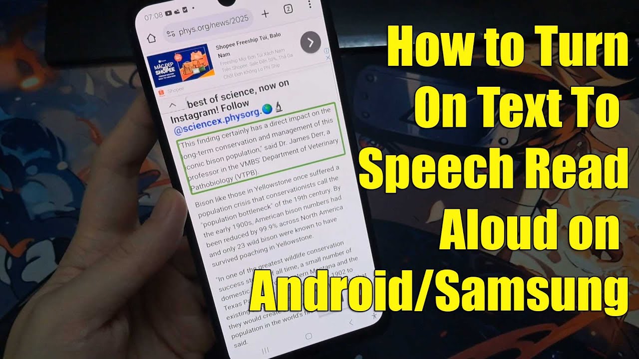 Как включить функцию чтения вслух текста на Android/Samsung — 2025