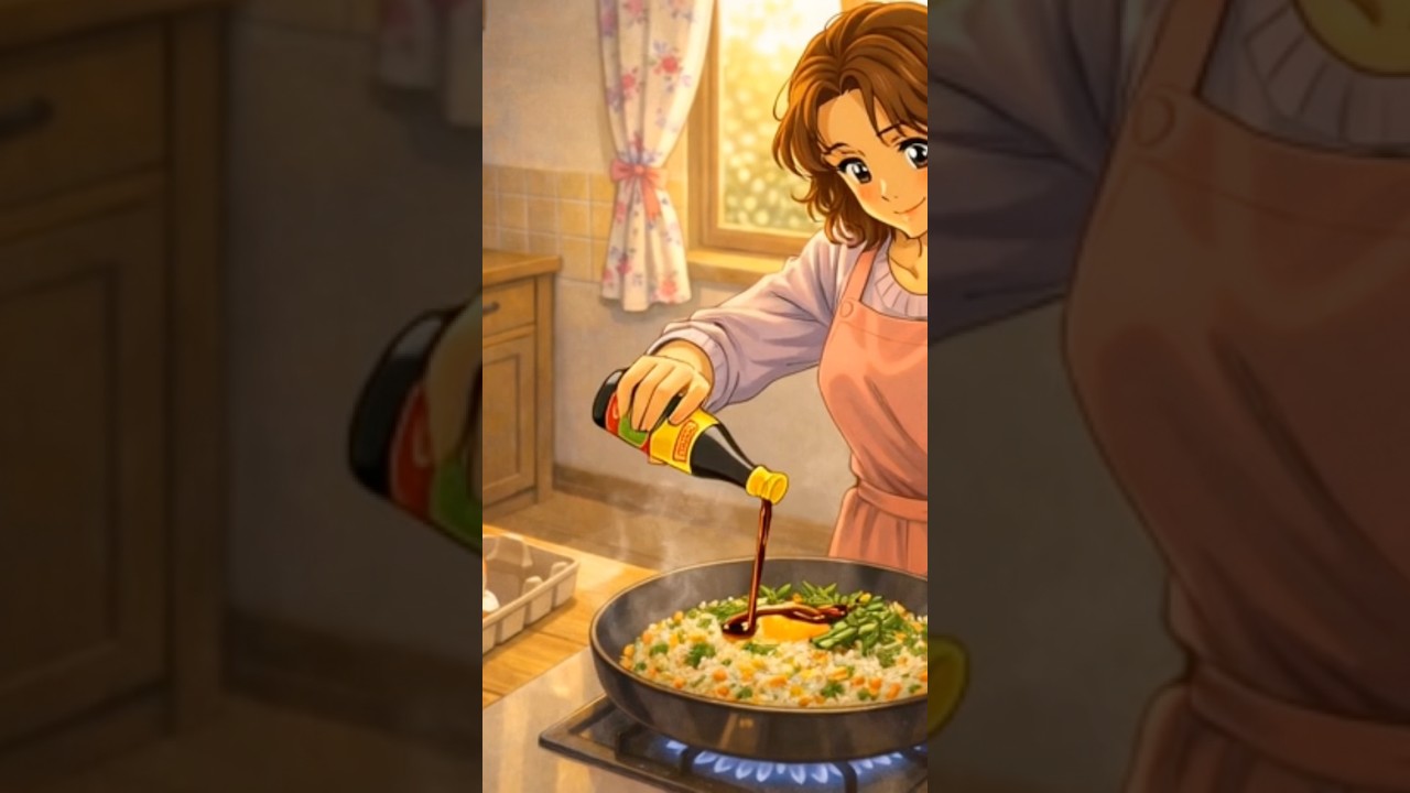 Mom’s Fried Rice Magic ✨ #healing #lifeisbutadream #cozy #nature #relaxing  #animation #peaceful