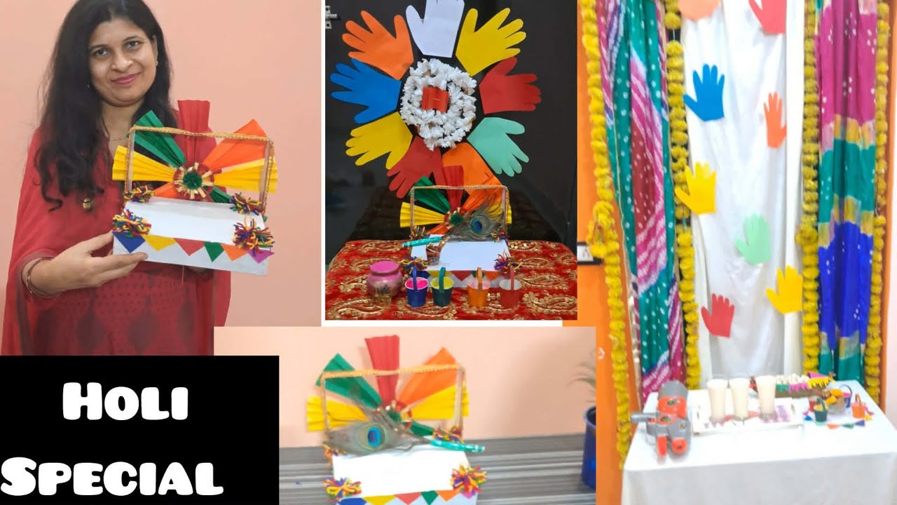 Holi Special Decoration Tips/DIY Holi Special Singhasan For Laddu Gopal/Puja Room Decoration Idea