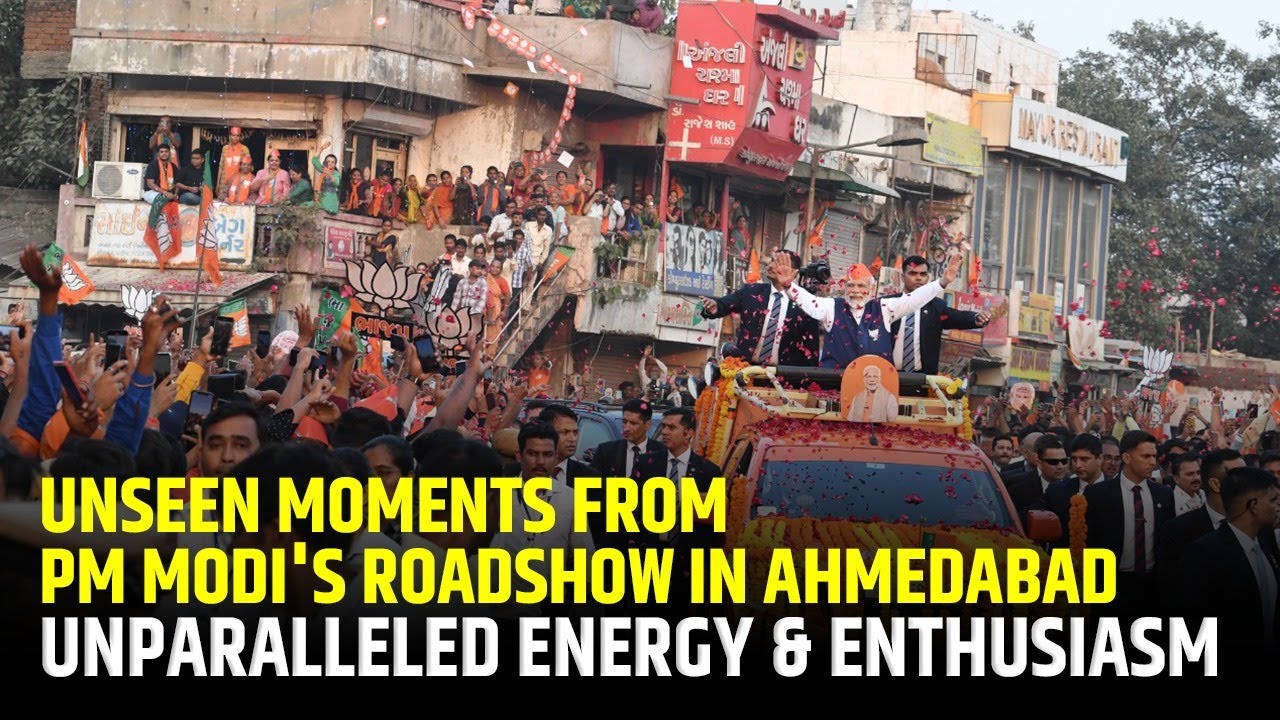 Unseen moments from PM Modi's roadshow in Ahmedabad | Unparalleled energy & enthusiasm