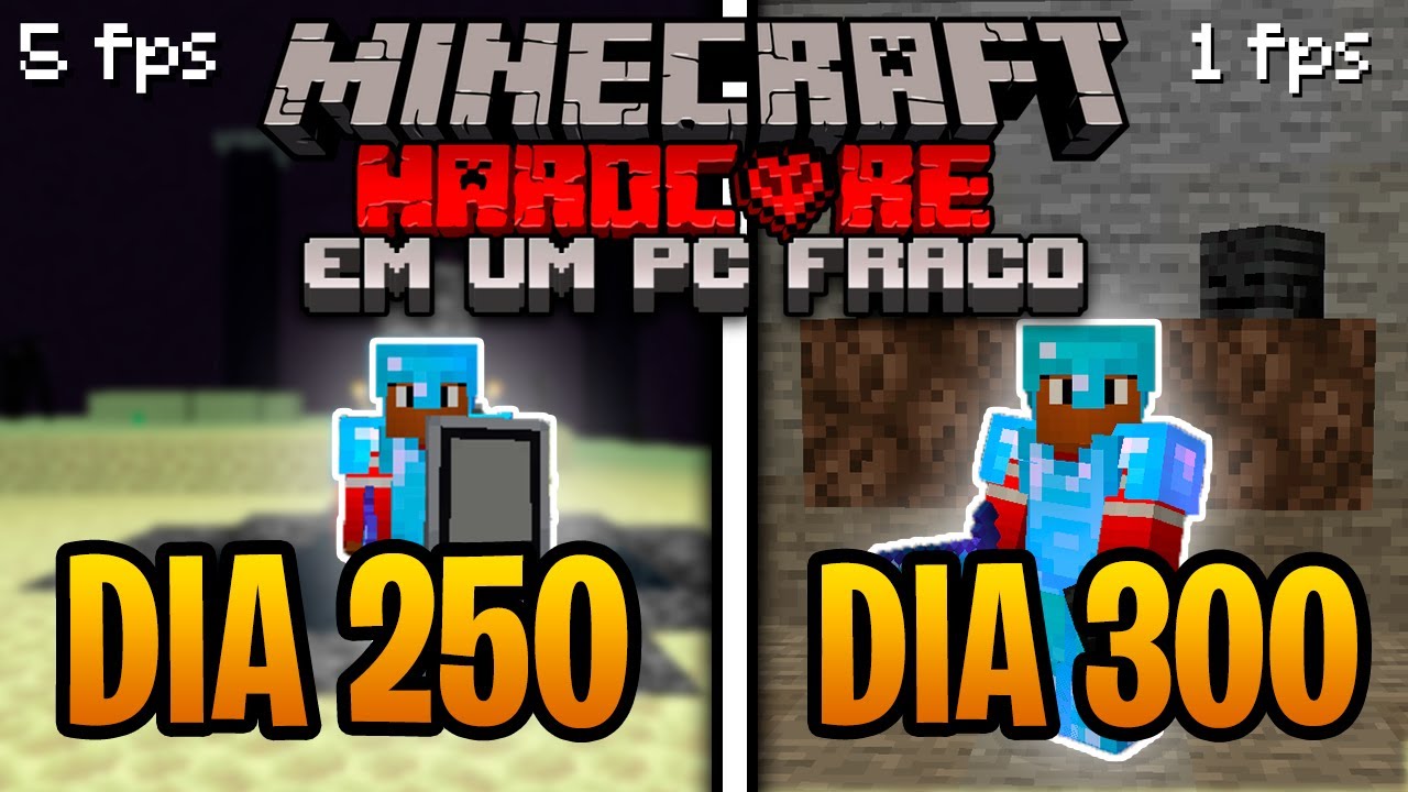 Eu Sobrevivi 300 Dias no Minecraft Hardcore Em Um Pc Fraco - O Poderoso Wither Boss - EBDI #3