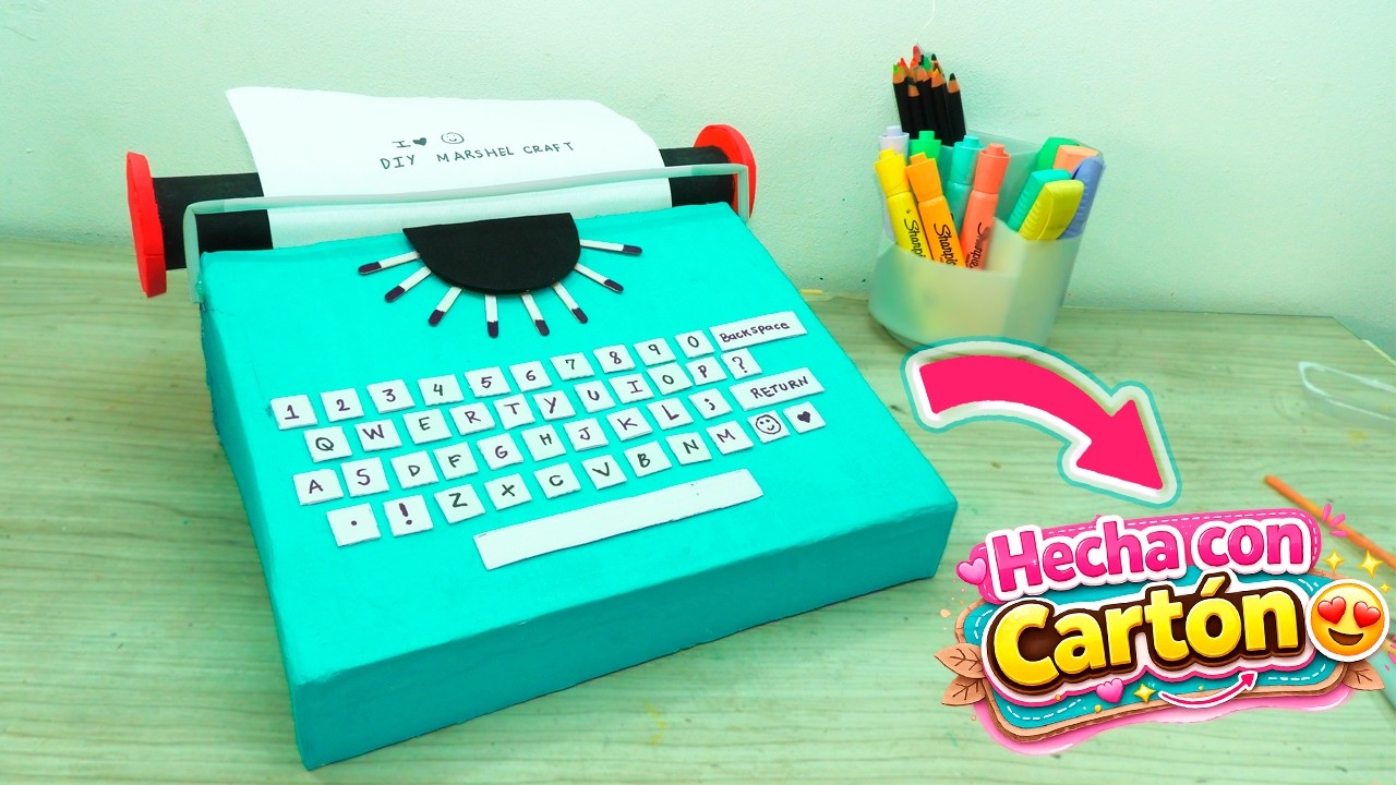 Máquina de escribir vintage DIY | Manualidad con cartón